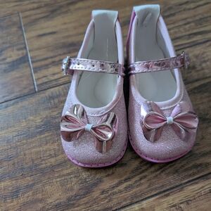 💥3/$24 Pink Glitter Shoes With Bow‎ Detail